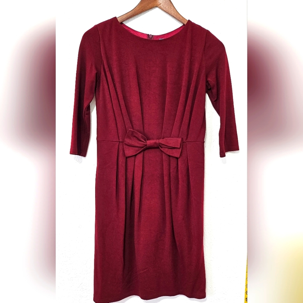Maroon 3/4 Sleeve Dress - Small